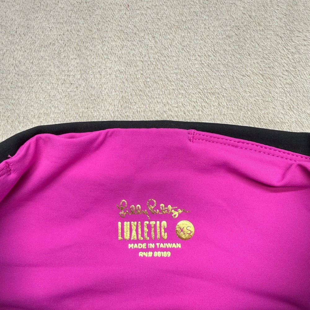 Lilly Pulitzer Pants Women's XS Luxletic Leggings Black Mesh Lattice Pocket Yoga - Picture 3 of 12